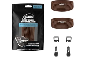 Xpand No-Tie Round Shoe laces for Boots – Durable Locking Elastic Shoe Laces For Hiking, Training & Everyday Active Use