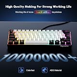 Snpurdiri 60% Wired Gaming Keyboard RGB Backlit Ultra-Compact Black White view 4