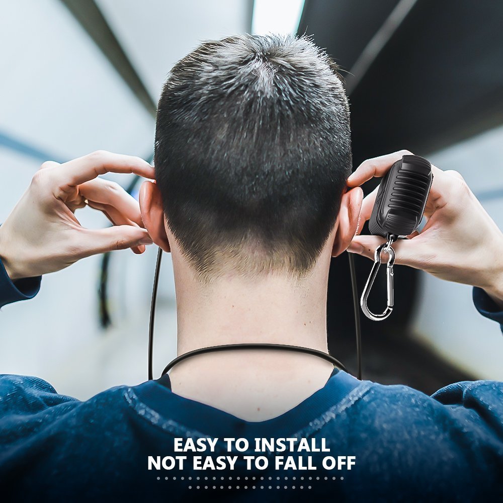 AirPods Case, MeanLove Soft Silicone Case Shock Proof Dust/Dirt Proof Protective Cover and Skin for Apple AirPods Charging Case  (Black)