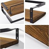 AGM Floating Shelves Wall Mounted Shelf Set of 2 with Towel Bar 33 lbs view 4
