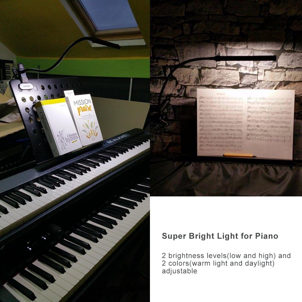 LEPOWER Led Clip on Light/Reading Light with Gooseneck 5W Piano Light Color Temperature Changeable Clip Light (Metal): Home Improvement