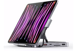Minisopuru iPad Docking Station Support M.2 NVMe SSD 10Gbps (Not Included), 9 in 1 Laptop Docking Station for iPad/MacBook/Windows, iPad Dock with 4K HDMI, USB 3.2 10Gbps,100W PD, SD/TF.