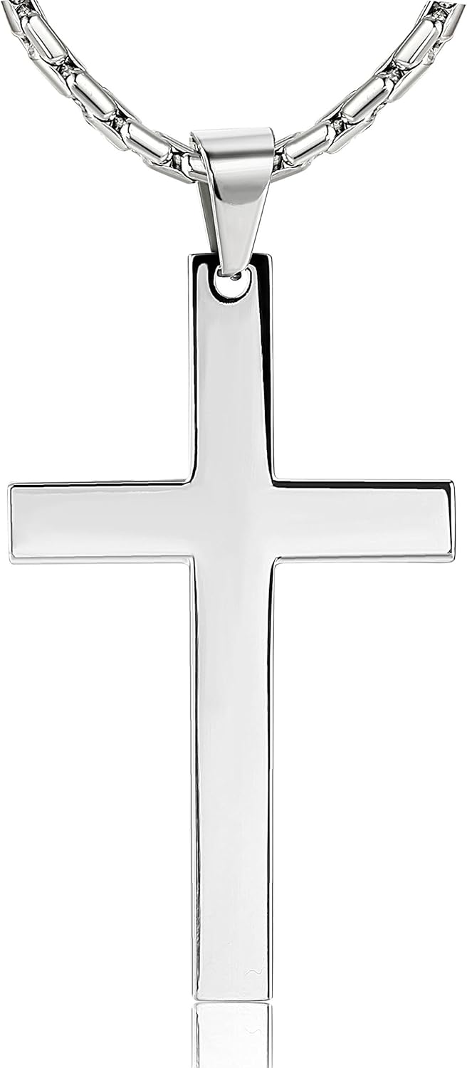 Amazon Orazio オラジオ ステンレス クロス ネックレス メンズ ペンダント レディース 十字架 ネックレス 金属アレルギー対応 サージカルステンレス製 長さ 61cm ネックレス 通販