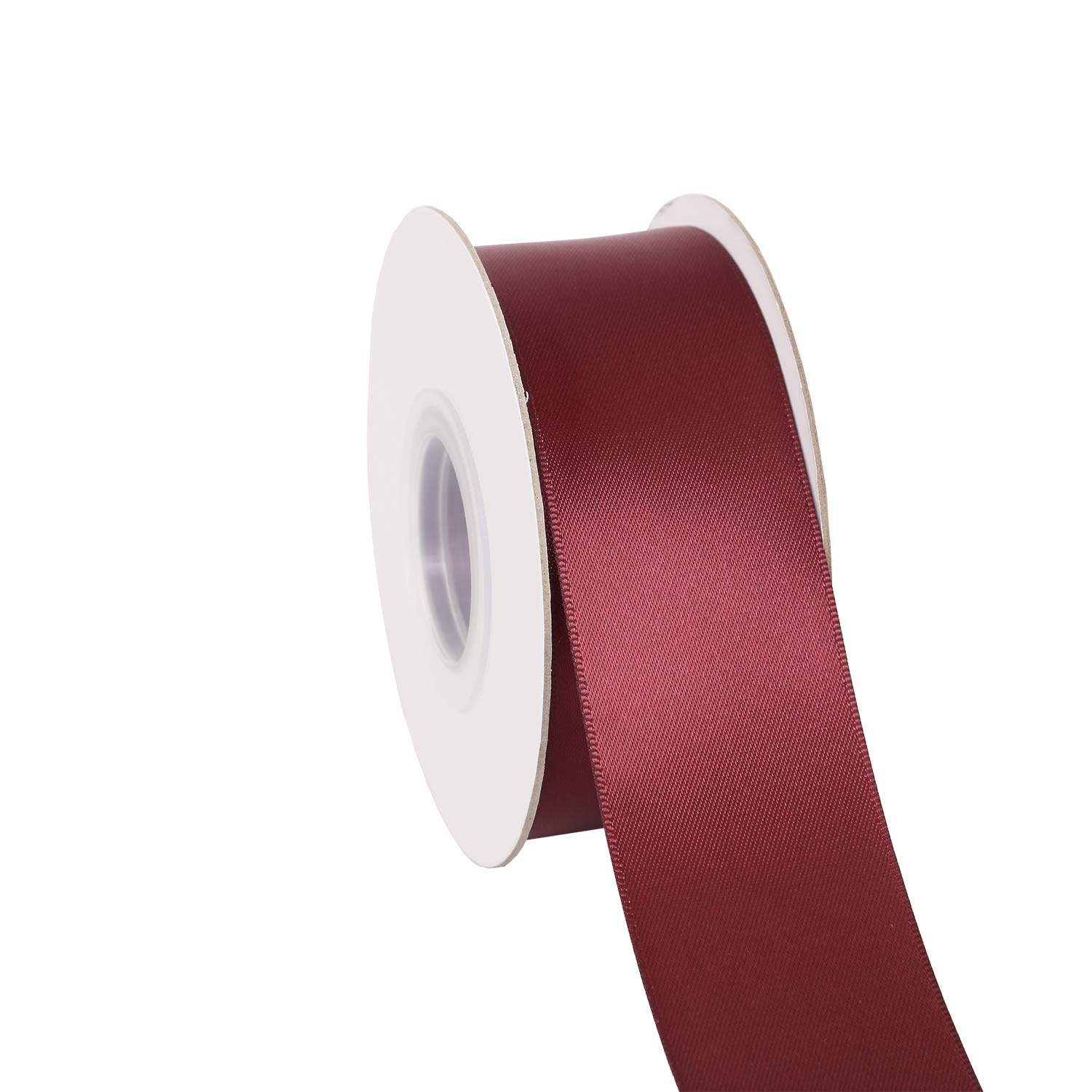 Ribbonitlux 38mm Wide Double Face Satin Ribbon 22 Meters (277-Burgundy, Set for Gift Wrapping, Party Decor, Sewing Applications, Wedding and Craft