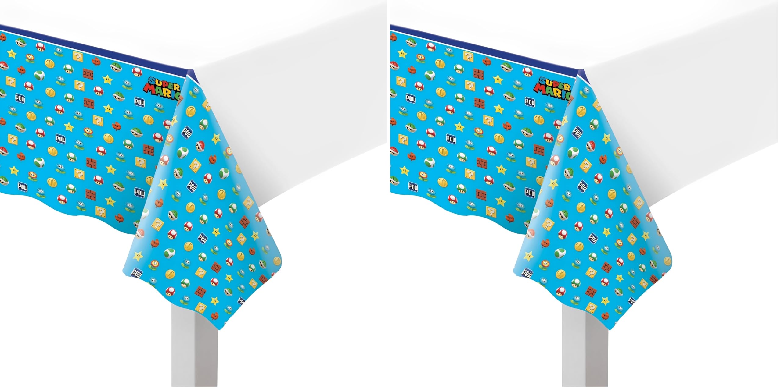 amscan (PKT) Super Mario Plastic Tablecover 1.37m x 2.43m (Pack of 2)