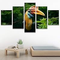SIGNWIN 5 Panel Canvas Wall Art Modern Art Birds Bohemian Expressive Multicolor Photography Single for Home Decorations Ready to Hang - 60