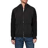 BOSS mens Tuck Twill Nylon Touch Zip Up Jersey Jacket