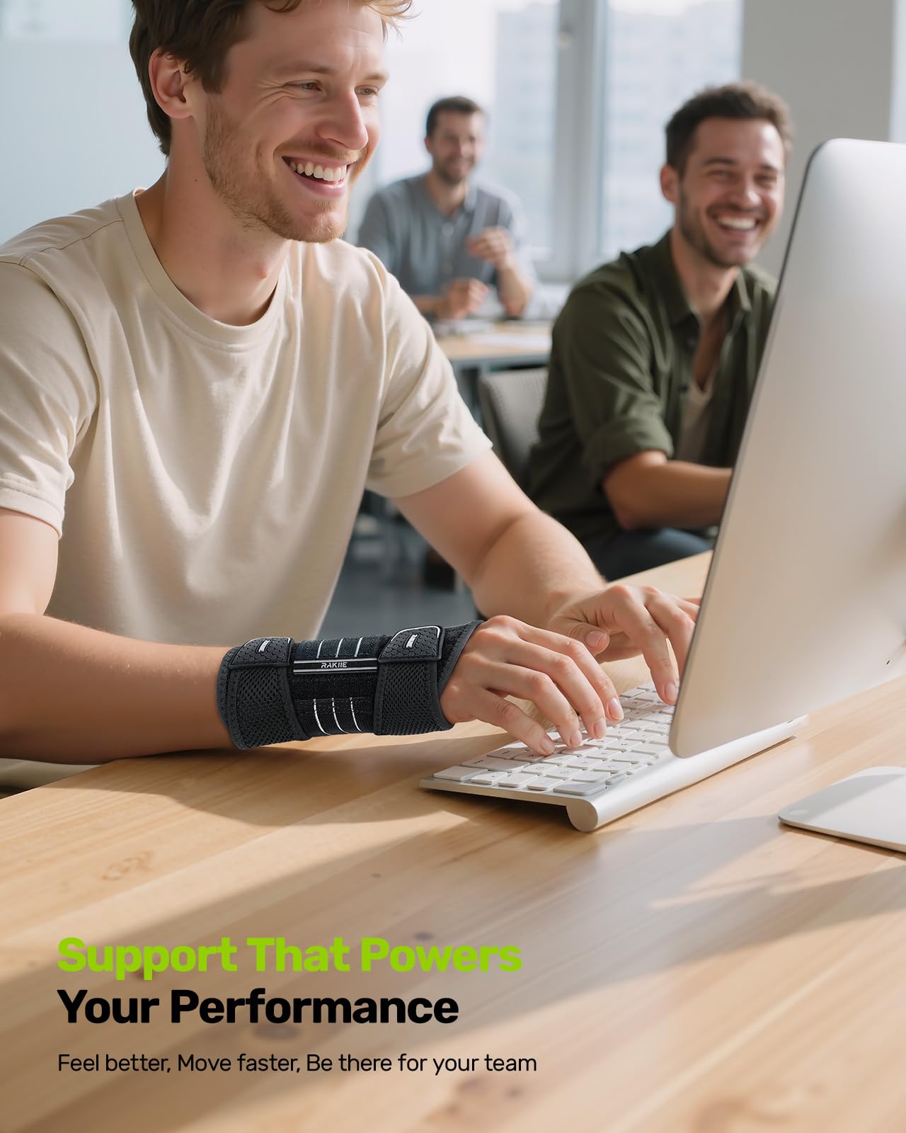 Carpal Tunnel Wrist Brace, Adjustable Night Wrist Support with 3 Metal Splints, Hand Brace for Men Women No Pressure on Thumb, Splint Stabilizer for Work, Arthritis (Right Hand, Gray, Medium)