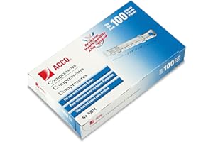 ACCO BRANDS ACCO Prong Fastener Compressors, Premium, 1" Capacity, for Standard 2-Hole Punch (2 3/4" Centers), 100 Per Box (70014)