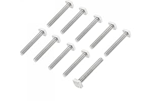 uxcell Square Head Bolt, 10pcs M6x40mm Fully Thread 304 Stainless Steel Grade C Square Machine Screws