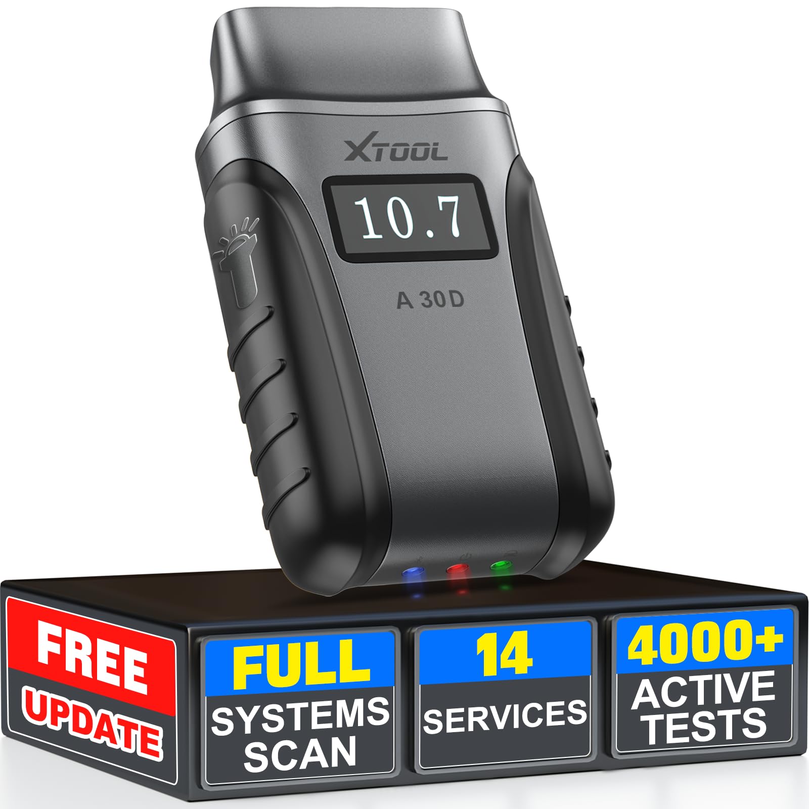 Photo 1 of Wireless OBD2 Scanner, XTOOL Anyscan A30D Bidirectional Scan Tool, Full Systems Car Scanner, 14 Services, ABS Bleed, Injector Coding, Oil EPB BMS SAS TPMS Reset, for iPhone and Android