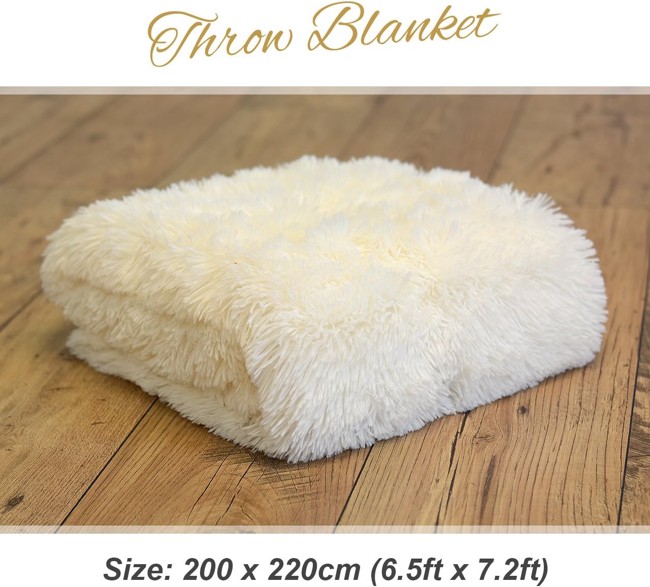 Snug Rug Yeti Luxury Deep Pile Faux Fur Throw Blanket Fluffy Soft Cosy Warm Blanket for Bed Sofa and Couch Chair - Image 3