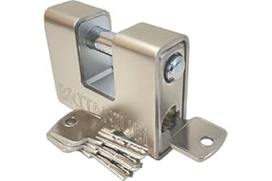 Britanium® BRP74 [Armoured] High Security Padlock - [Anti Drill Cylinder] - Heavy Duty Lock for Storage Unit with 0.67” Shackle Clearance, Motorbike, Shed & Garage Silver