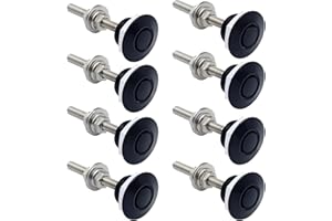TBYUM 1.25 Inch Universal Stainless Steel Vehicle Hood Pins, Universal Bumper Quick Release Clips for Car, Push Button License Plate Lock - 8 PCS (Black)