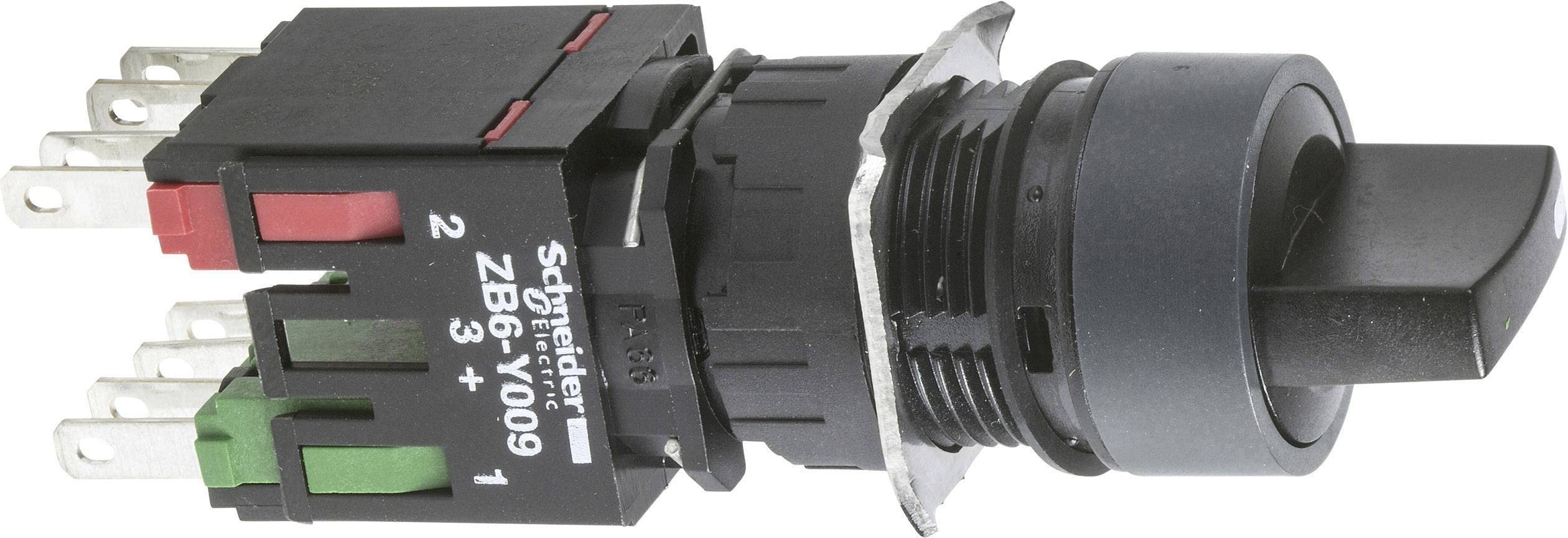 Schneider Electric XB6AD235B Selector Switch 16mm, Black Complete Selector Switch Ø16 3-Position Stay Put 1No+1Nc, Part Number