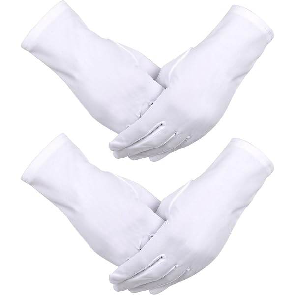 Amazon.com: LULUSILK 1 Pair White Cotton Women Gloves for Formal Parade  Marching Costume Party Dress : Clothing, Shoes & Jewelry
