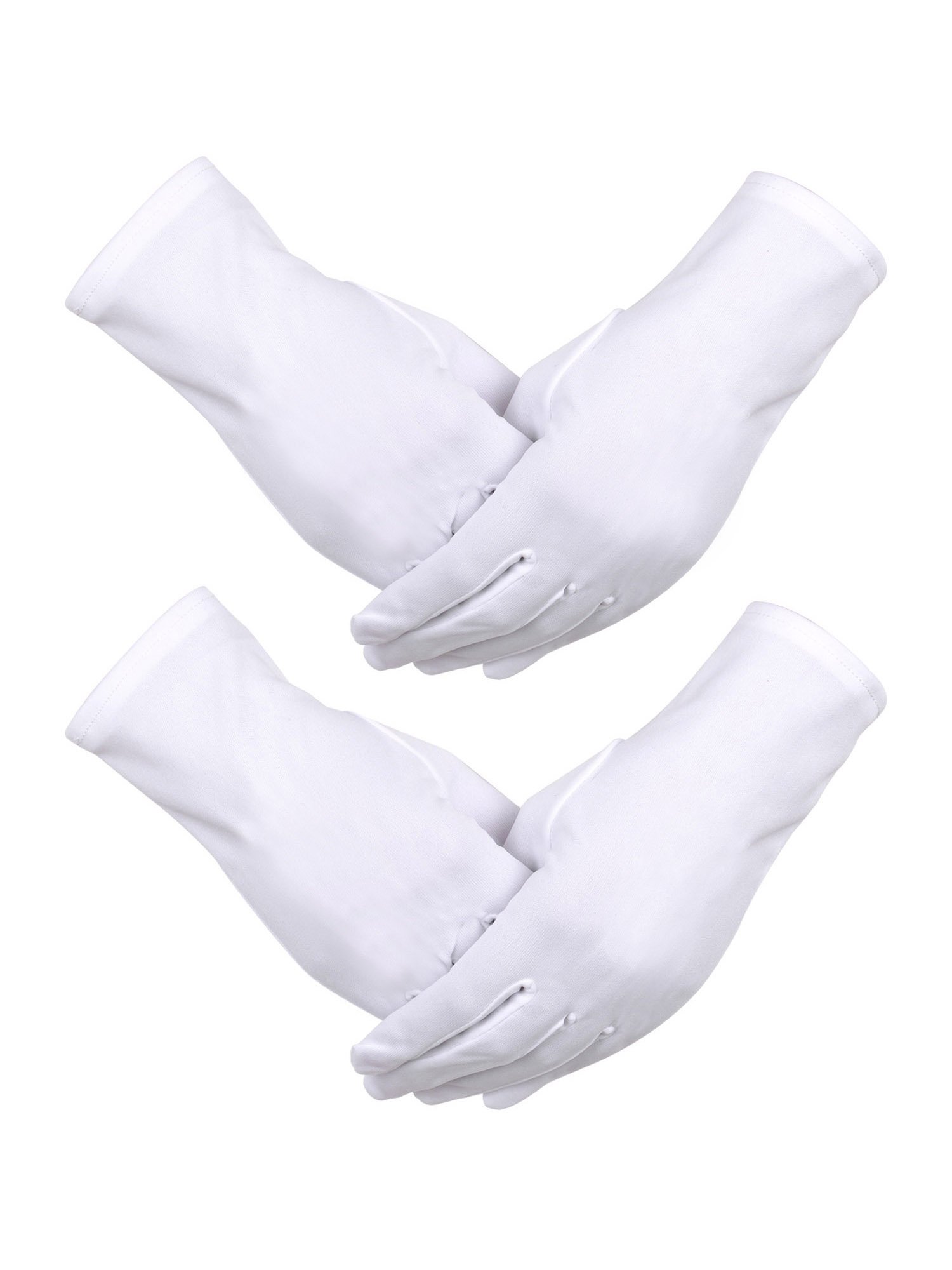 Sumind White Uniform Gloves - Formal & Parade Gloves in Satin & Nylon Cotton