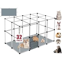 Small Animal Playpen With Waterproof Floor - Portable Indoor/Outdoor Enclosure For Rabbits, Guinea Pigs, Hamsters (Green, 63.8"x31.9"x31.5")