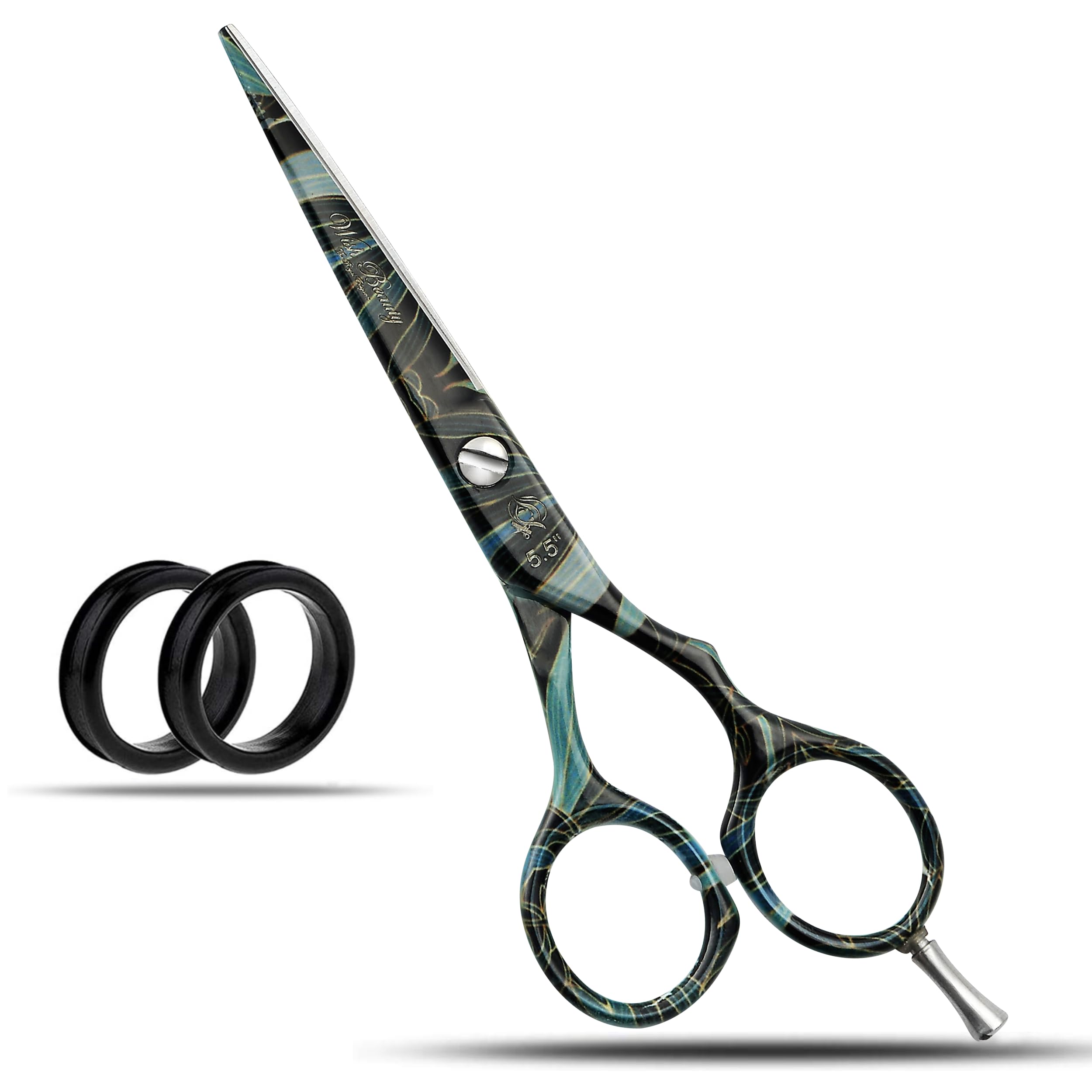 Wishbeauty Exotic Island style Hair Scissors 5.5 Inch Offset Design Forged Special German Steel, Hair Cutting Scissors Shears, Professional Barber Hairdressing Scissor Salon Razor Edge (Exotic Island)