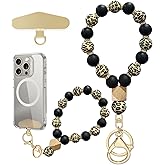 Yudaky Silicone Beaded Phone Wrist Strap, Phone Bracelet Strap with Tether Tab Elastic Hands Free Wristlet Strap