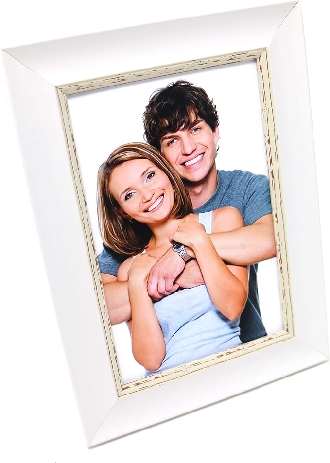 Photo Frame, 6 x 4, White Vintage, Freestanding and Wall Mountable, 6x4 Picture Frame Amazon.co