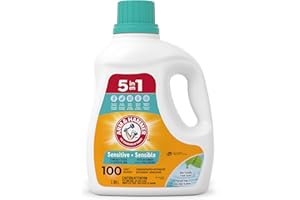 Arm & Hammer Liquid Laundry Detergent for Sensitive Skin, Super Concentrated, Skin Friendly Fresh Scent, 100 Loads, 2.96-L