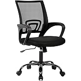 FDW Ergonomic Office Chair Home Desk Chair Task Mesh Computer Chair Gaming with Back Lumbar Support Armrest Modern Swivel Modern Adjustable Rolling Executive Mesh Chair for Women Men (Black)