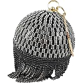 Boutique De FGG Round Ball Crystal Clutch Purse Women Formal Evening Bags Wedding Party Tassel Rhinestone Clutch Bags,Mini