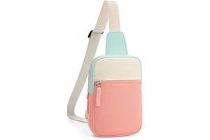 cotmcor Kids Crossbody Small Sling Bag Girls Fanny Pack Colorblock Belt Bags Cute Purse Chest Bag for Girls Gifts