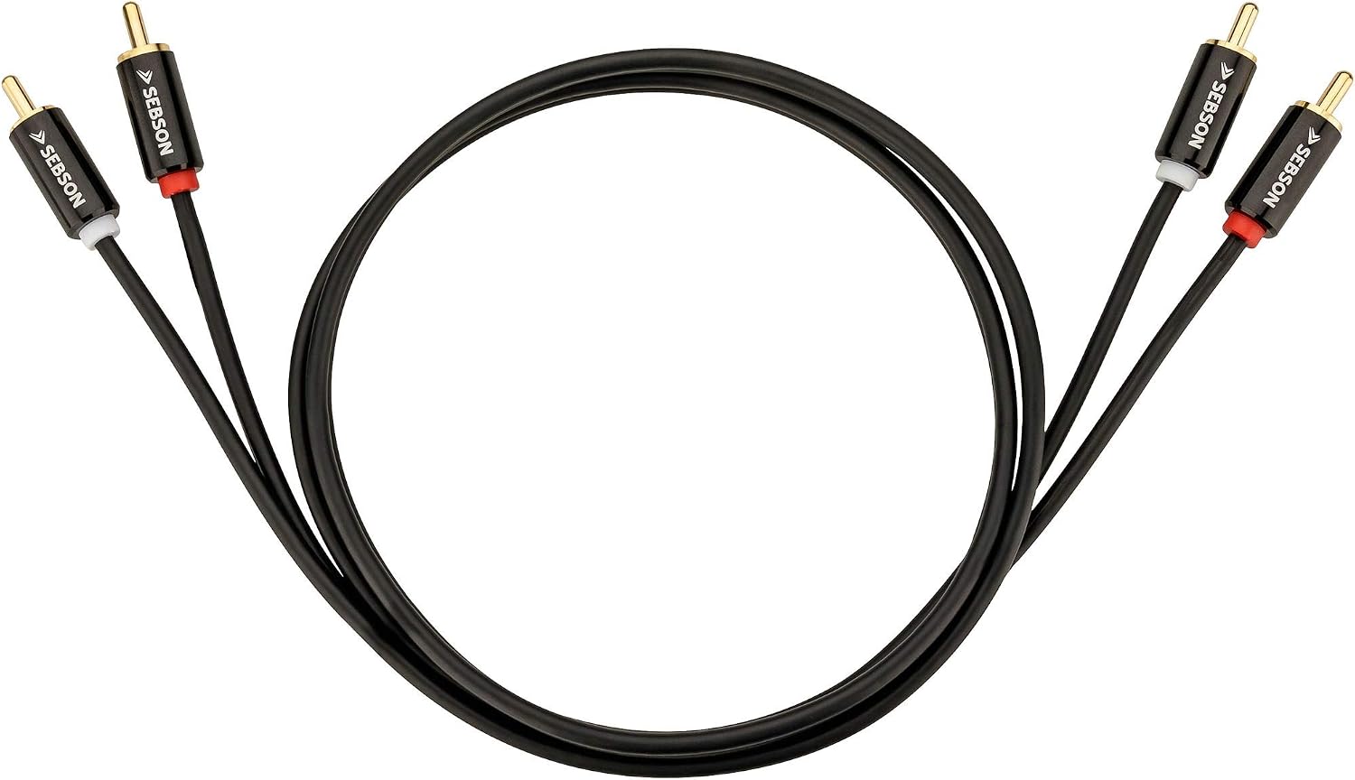 SEBSON RCA Audio Cable 3m, 2 male to 2 male RCA Plugs, RCA Phono Cable for Amplifier Speakers, Soundbar, Home Cinema and HiFi Systems - Image 5