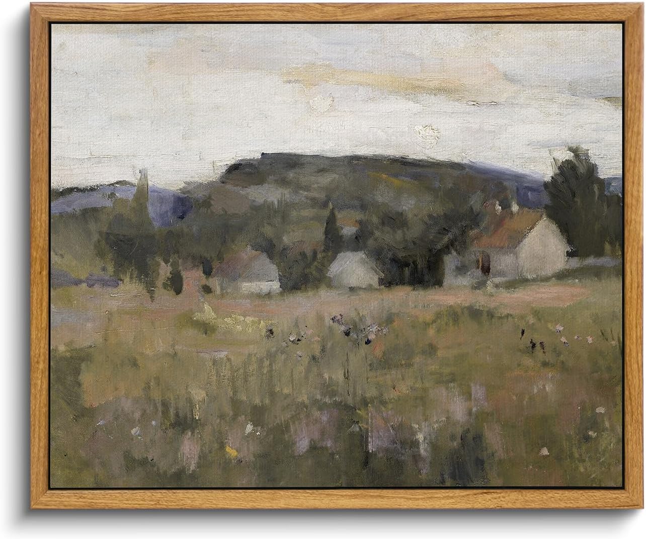 Posters & Prints - InSimSea Framed Vintage Landscape Wall Art Prints, Framed Canvas Art Wall Decor, Abstract Serene Countryside Scene Wall Prints, Mid Century Modern Decor for Living Room Bedroom Office