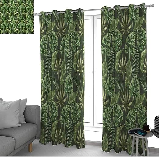Amazon Com Curtains For Bedroom Leaf Jungle Forest Palm Leaves