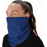 CheshKit Organic Cotton Breathable Summer Neck Gaiter for Men and Women - Face Scarf Covering Balaclava Fishing Cycling Running (Dutch Blue, Small, 2 Pack)