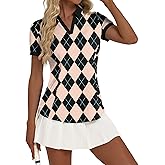 Rapbin Womens Polo Shirt Golf Shirts Women Collared Shirts Short Sleeve Tee V Neck Tops