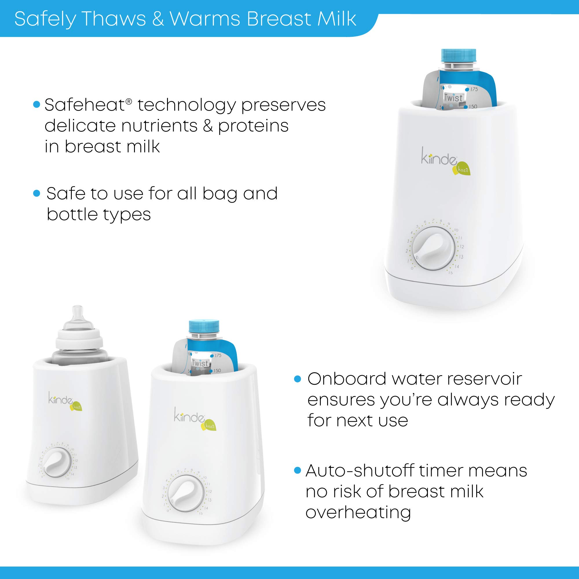 Kiinde Kozii Baby Bottle Warmer And Breast Milk Warmer For Warming 