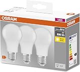 OSRAM LED Base Classic A Bulb E27 9.5W 2700K Frosted 3 Pack 60W Repl view 2
