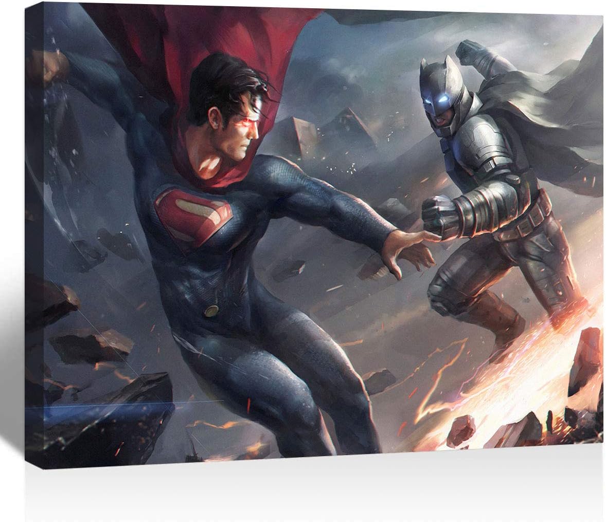 SSKJTC Batman V Superman Art Canvas Wall Art for Bedroom