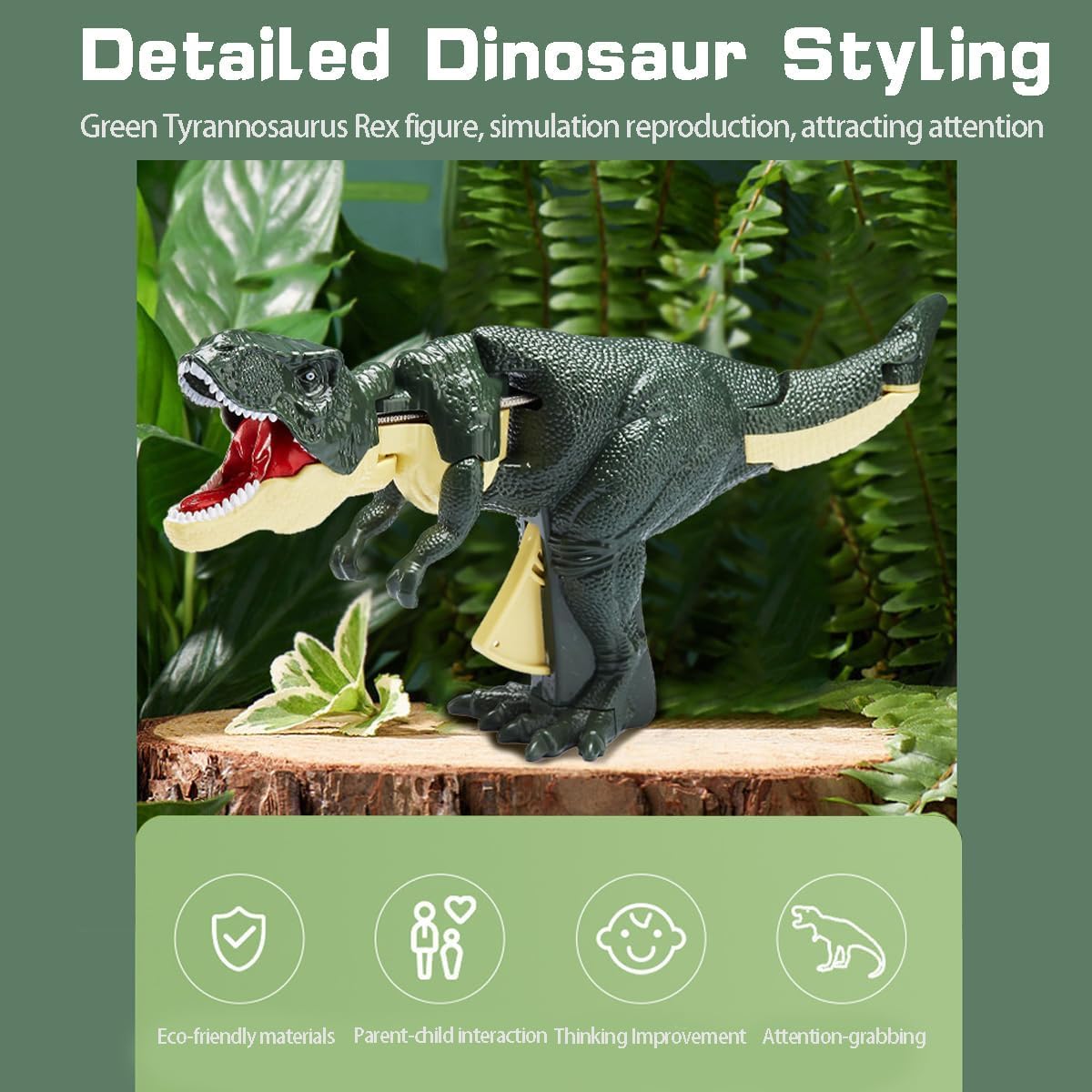 Dinosaurio Zazaza Dino Zaza -2024 Funny Dinosaur Toys, Trigger The T-Rex, Dinosaur Chomper Toys, Dino Grabber Toy, Dinosaur Snapper Novelty Gag Toy Prank Toy (Green)