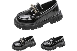 Girls Dress Shoes Uniform Slip-On Chunky Loafers Back to School Flats Non-Slip Formal Shoes Performance Sandals