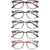 STASTEND 5 Pack Reading Glasses Blue Light Blocking for Women,Computer Readers with Spring Hinge
