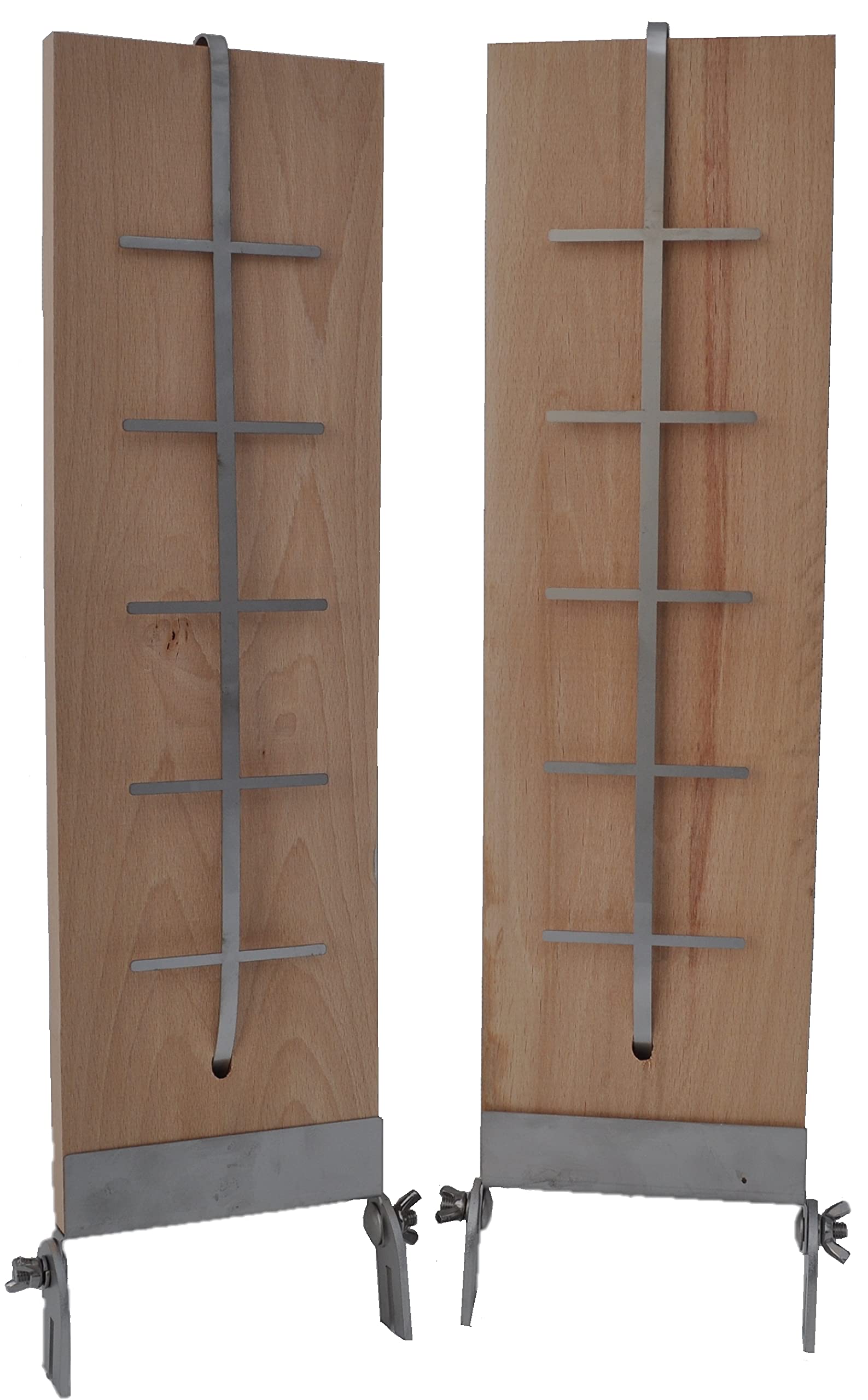 Feuerschale Flame salmon boards set of 2 made of beech with stainless steel brackets