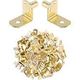 60PCS 1/5 Inch 5 mm Shelf Pegs Polished Brass Shelf Support Pins L-Shaped Metal Shelf Pin Bracket-Style Shelf Peg with Anti-Tip for Furniture Bookcase Cabinet