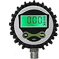 Digital Gas Pressure Gauge with 1/4'' NPT Bottom Connector and Rubber Protector by Uharbour, Rang to 200psi, Accuracy 1% .F.S