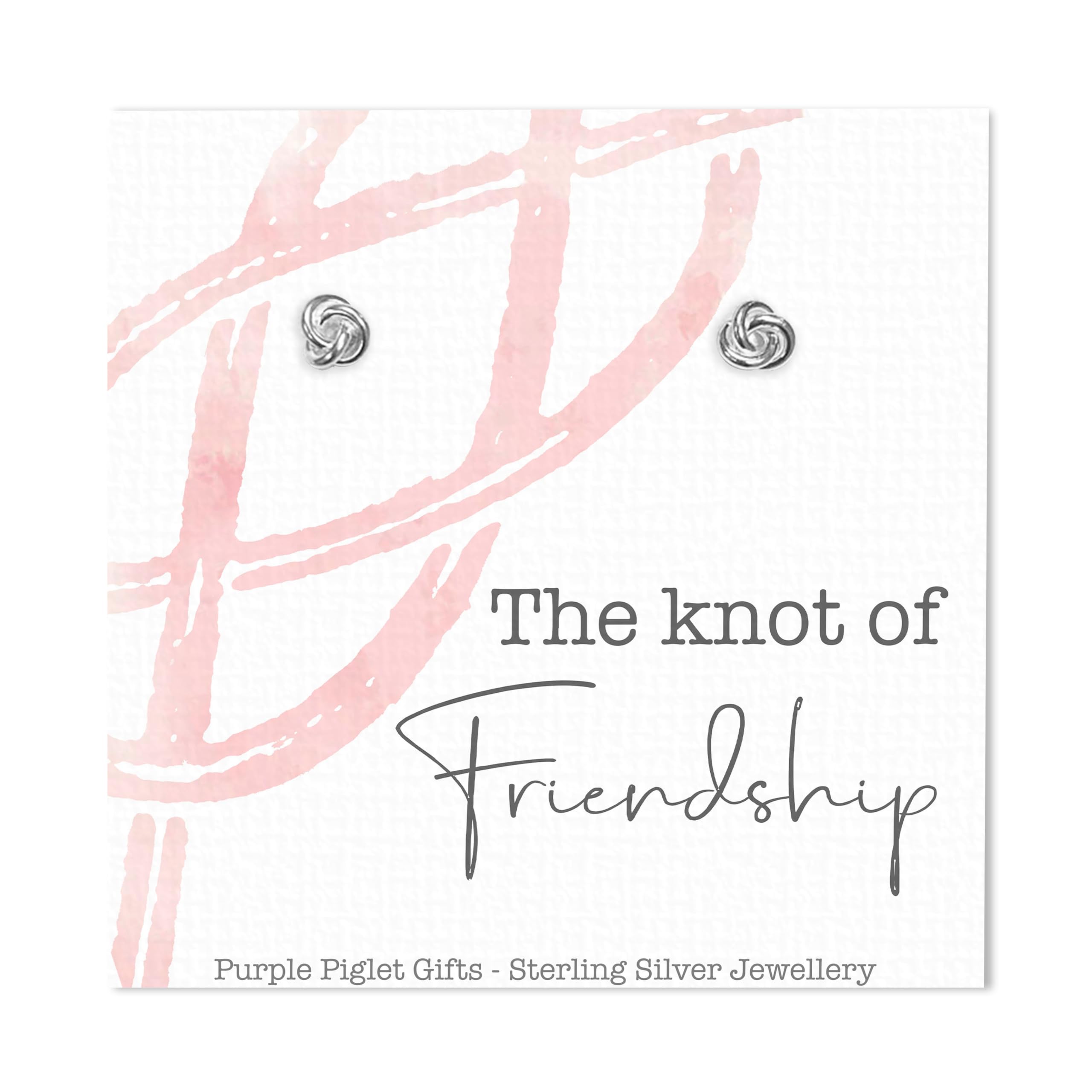 Gift Boxed For Friend Sterling Silver Celtic Knot Earrings 'The Knot Of Friendship' Present Gift Boxed Ear Studs Genuine 925 Jewellery