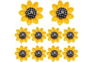 Fridge Magnets, 10PCS Cute 3D Sunflower Refrigerator Magnets, Resin Cute Fridge Decorative Stickers for Whiteboards, Maps and
