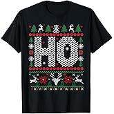 Ho Where's My Ho at Funny Ugly Xmas Sweater Christmas Couple T-Shirt