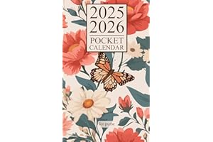 Pocket Calendar 2025-2026 for Purse: Small 2-Year Monthly planner from January 2025 to December 2026-Floral Cover