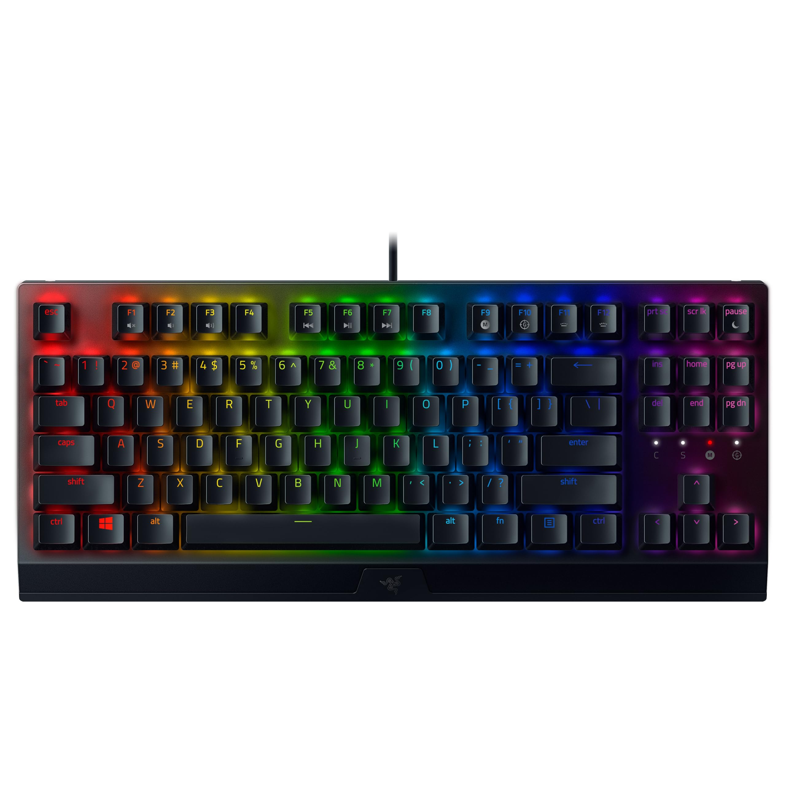 Razer BlackWidow V3 Tenkeyless (Green Switch) - Compact Mechanical Gaming Keyboard (Clicky Mechanical Switches, Compact Form Factor, Fully Programmable Keys) US Layout | Black