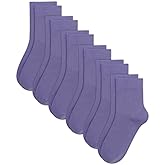 SIPCOLOR Combed Cotton Kids Crew Socks School Dress Quarter Uniform Stretchy Socks for Boys Girls