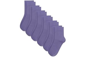 SIPCOLOR Combed Cotton Kids Crew Socks School Dress Quarter Uniform Stretchy Socks for Boys Girls